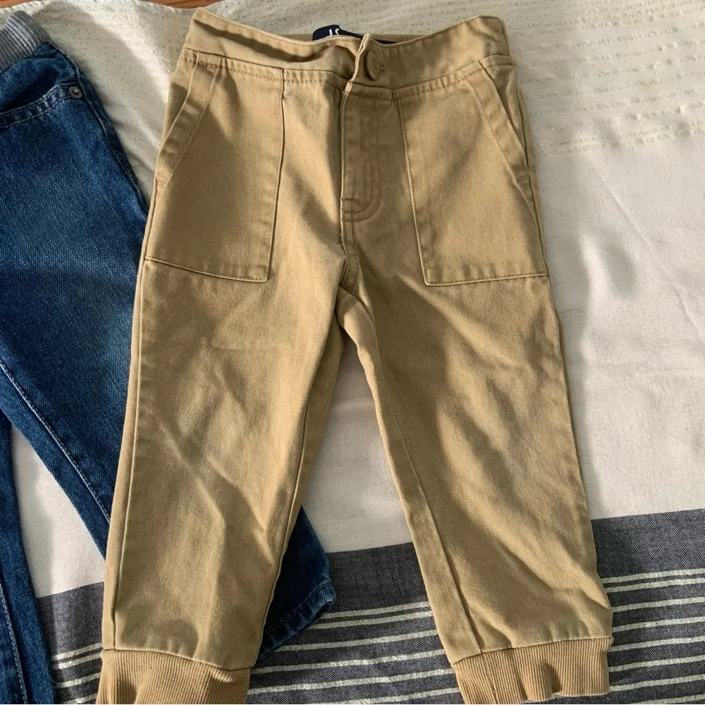 Toddler Boys Khaki Joggers and Jeans Bundle